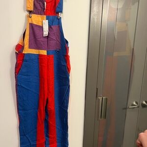 Unique Colorblock UO overalls